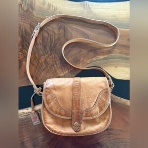 Frye Leather Campus Crossbody Bag in Cognac